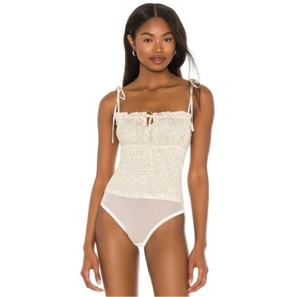 Free People Bardot Bodysuit in Ivory Combo X-Small Women's Cami Top - Picture 1 of 10